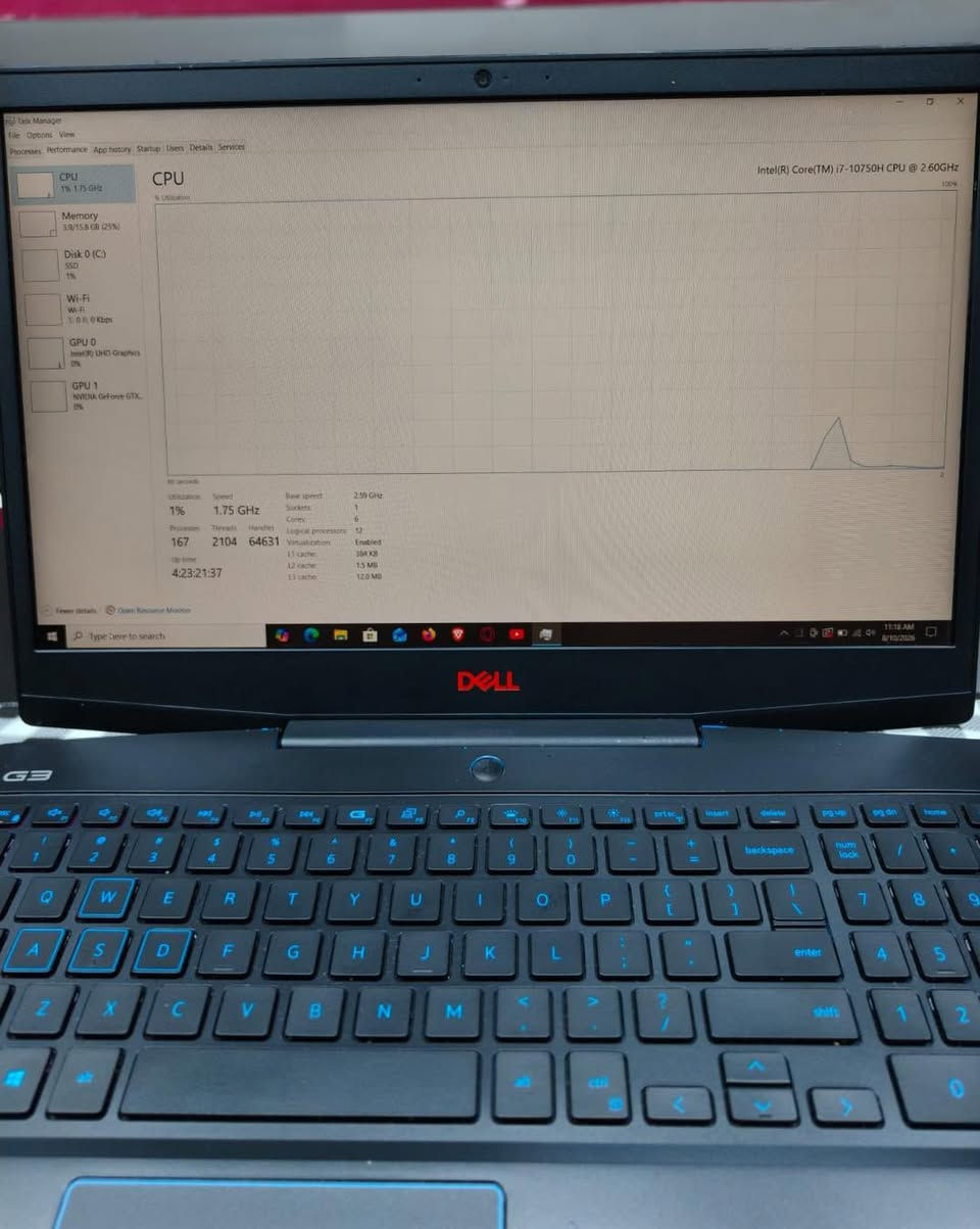 🎮 العب وتونس بألعابك المفضلة ويّا جهاز مخصص حتى ينطيك تجربة Gaming ممتعة 🔥

💻 Dell G3 3500

⚡ المواصفات:
• Core i7-10750H — 6 Cores / 12 Threads
• RAM 16GB
• SSD 512GB
• NVIDIA GTX 1660 Ti 6GB 🔥
• شاشة 15.6” FHD 144Hz

🎯 أداء قوي على 1080p:

🔥 GTA V — 90–120 FPS
🔥 PUBG — 80–110 FPS
🔥 Fortnite — 80–120 FPS
🔥 Warzone — 60–80 FPS
🔥 Forza Horizon 5 — 65–80 FPS
🔥 RDR2 — 50–65 FPS
🔥 CS2 — 100–160 FPS
🔥 Valorant — 180–250+ FPS

💪 ليش تختاره؟

🔥 GTX 1660 Ti 6GB — قوة رسومية ممتازة للـGaming
⚡ شاشة 144Hz — سلاسة أعلى واستجابة أسرع
🧠 i7-10750H — أداء قوي للألعاب والبرامج الثقيلة
🚀 16GB RAM + 512GB SSD — سرعة ومساحة ممتازة للاستخدام اليومي والألعاب

💰 السعر: 750,000 دينار

📍 بغداد – الأمين الثانية
📌 شارع سكينة ورقية – قرب المنتزه

📱 للطلب والاستفسار: 
***********
