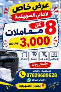 مكتبة فكر المستقبل • أهالي السهيلية • عرض 8 معاملات
