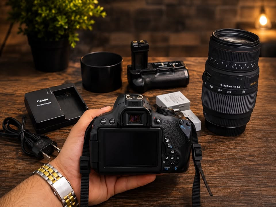 📸🔥 للبيع Canon 700D — كاميرا كاملة مع عدستين وملحقات

السلام عليكم 🌹
للبيع كاميرا Canon EOS 700D، استخدام شخصي ونظيفة كلش، وحالتها ممتازة وجاهزة للتصوير 📸

✨ مواصفات الكاميرا:
🔹 دقة 18 ميگابكسل
🔹 تصوير فيديو Full HD 1080p
🔹 شاشة متحركة 3 إنچ Touch Screen
🔹 نظام تركيز تلقائي 9 نقاط
🔹 ISO من 100 إلى 12800 وقابل للتوسعة
🔹 تصوير متتابع لحدود 5 صور بالثانية
🔹 مناسبة لتصوير الأشخاص، المناسبات، الفعاليات والبورتريه
🔹 إمكانية استخدام مجموعة واسعة من عدسات Canon

📦 الملحقات وياها:
✅ عدسة Canon 18-55mm
✅ عدسة Sigma 70-300mm
✅ بطاريتين عدد 2
✅ شاحن أصلي
✅ كراب
✅ فلاتر عدد 3
✅ الكارتونة الأصلية
✅ حقيبة صغيرة

💯 الكاميرا استخدام شخصي ونظيفة كلش، والعدة كاملة وجاهزة للتصوير.

💰 السعر: أنطيها بالسعر اللي يرضي الله، والجاد يتواصل ونتفاهم.

📞 للاستفسار والتواصل:
***********

🔥 فرصة ممتازة للي يريد كاميرا متكاملة للتصوير وبسعر مناسب.
