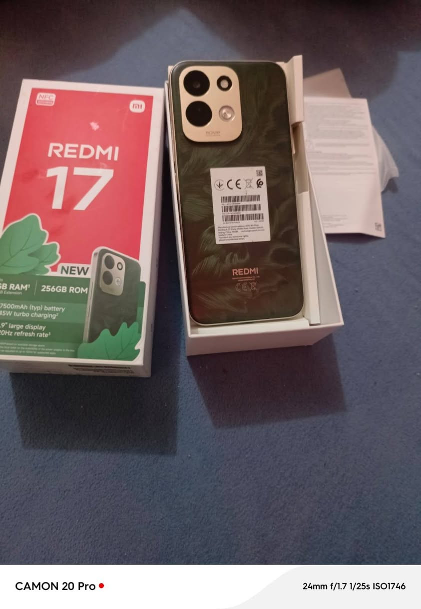 السلام عليكم ريد مي 17 جديد ستخدام 10 ايام ***********  غراضة كاملة السعر 250

نص مكتوب في الصور:
- CAMON 20 Pro • 24mm f/1.7 1/25s ISO1978
- CAMON 20 Pro • 24mm f/1.7 1/25s ISO1746
- CAMON 20 Pro • 24mm f/1.7 1/25s ISO1684
