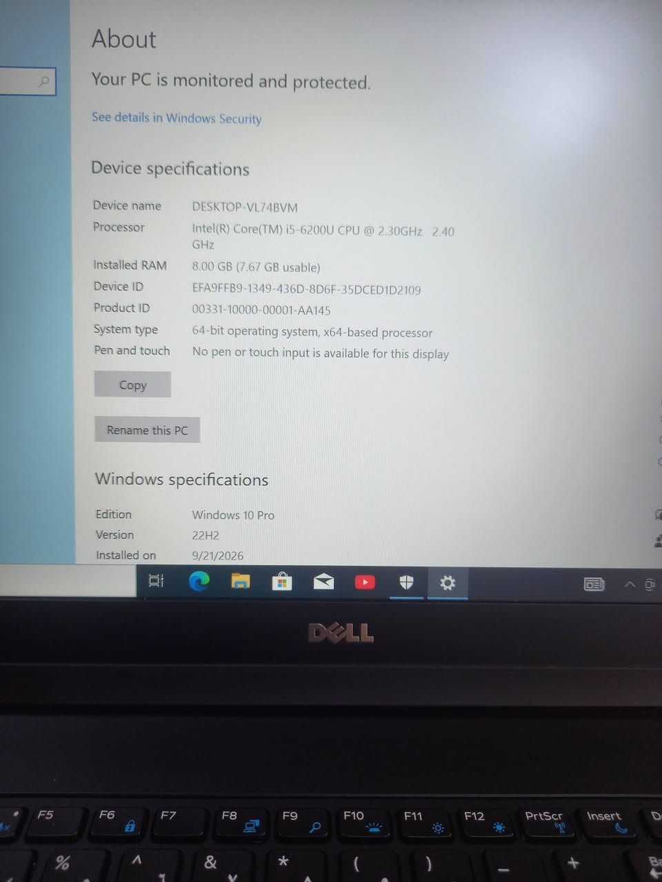 لابتوب دل 5570 dell
حجم الشاشة كبير 15.6
المعالج كور اي 5 الجيل 6
الهارد    256 ssd 
الرام 8.  ddr4 
كارت الشاشة  4  شير 
حجم الشاشة  15.6
الشاحنة اصلية 
نظام التشغيل ويندوز 10 عربي انكليزي 
الملحقات شاحنة وجنطة 
السعر  215
***********
***********
يوجد توصيل

متوفر 
تتوفر مجموعة لابتوبات بأسعار مناسبة ومواصفات

نص مكتوب في الصور:
- About Your PC is monitored and protected. See details in Windows Security Device specifications Device name DESKTOP-VL74BVM Processor Intel(R) Core(TM) i5-6200U CPU @ 2.30GHz 2.40 GHz Installed RAM 8.00 GB (7.67 GB usable) Device ID EFA9FFB9-1349-436D-8D6F-35DCED1D2109 Product ID 00331-10000-00001-AA145 System type 64-bit operating system, x64-based processor Pen and touch No pen or touch input is available for this display Copy Rename this PC Windows specifications Edition Windows 10 Pro Version 22H2 Installed on 9/21/2026
- Task Manager File Options View Processes Performance App history Startup Users Details Services CPU 68% 1.64 GHz Memory 3.4/7.7 GB (44%) Disk 0 (C: D:) SSD 12% Disk 1 (E: F:) Removable 0% Wi-Fi Wi-Fi S: 0 R: 72.0 Kbps GPU 0 Intel(R) HD Graphics 5... 0% Fewer details Open Resource Monitor CPU Intel(R) Core(TM) i5-6200U CPU @ 2.30GHz % Utilization 100% 60 seconds 0 Utilization Speed Base speed: 2.40 GHz 68% 1.64 GHz Sockets: 1 Cores: 2 Processes Threads Handles Logical processors: 4 169 1928 66305 Virtualization: Enabled L1 cache: 128 KB Up time 0:13:13:28 L2 cache: 512 KB L3 cache: 3.0 MB
- Task Manager
- File Options View
- Processes Performance App history Startup Users Details Services
- CPU
- 100% 2.66 GHz
- Memory
- 3.6/7.7 GB (47%)
- Disk 0 (C: D:)
- SSD
- 32%
- Disk 1 (E: F:)
- Removable
- 0%
- Wi-Fi
- S: 8.0 R: 312 Kbps
- GPU 0
- Intel(R) HD Graphics 5...
- 1%
- Fewer details
- Open Resource Monitor
- Memory usage
- 8.0 GB
- 7.7 GB
- 60 seconds
- 0
- Memory composition
- In use (Compressed)
- 3.5 GB (10.5 MB)
- Committed
- 3.3/9.5 GB
- Paged pool
- 260 MB
- Available
- 4.0 GB
- Cached
- 4.2 GB
- Non-paged pool
- 154 MB
- Speed:
- Slots used:
- Form factor:
- Hardware reserved:
- 2133 ...
- 1 of 2
- SODI...
- 337 ...
- Task Manager File Options View Processes Performance App history Startup Users Details Services CPU 6% 1.59 GHz Memory 2.7/7.7 GB (35%) Disk 0 (C: D:) SSD 0% Disk 1 (E: F:) Removable 0% Wi-Fi Wi-Fi S: 0 R: 0 Kbps GPU 0 Intel(R) HD Graphics 5... 0% Fewer details Open Resource Monitor Disk 0 (C: D:) INTEL SSDSCKGF256A5 SATA 256GB Active time 100% 60 seconds 0 Disk transfer rate 10 MB/s 7 MB/s 60 seconds 0 Active time 0% Average response time 0.6 ms Capacity 239 GB Formatted 239 GB System disk Yes Page file Yes Type SSD DELL
- Task Manager File Options View Processes Performance App history Startup Users Details Services CPU 18% 1.54 GHz Memory 2.9/7.7 GB (38%) Disk 0 (C: D:) SSD 0% Disk 1 (E: F:) Removable 0% Wi-Fi Wi-Fi S: 0 R: 0 Kbps GPU 0 Intel(R) HD Graphics 5... 0% GPU Intel(R) HD Graphics 520 3D 0% Copy 0% Video Decode 0% Video Processing 0% Shared GPU memory usage 3.8 GB Utilization 0% GPU Memory 0.1/3.8 GB Shared GPU memory 0.1/3.8 GB Driver version: 30.0.101.1338 Driver date: 1/20/2022 DirectX version: 12 (FL 12.1) Physical location: PCI bus 0, device 2, fun... Fewer details Open Resource Monitor DELL