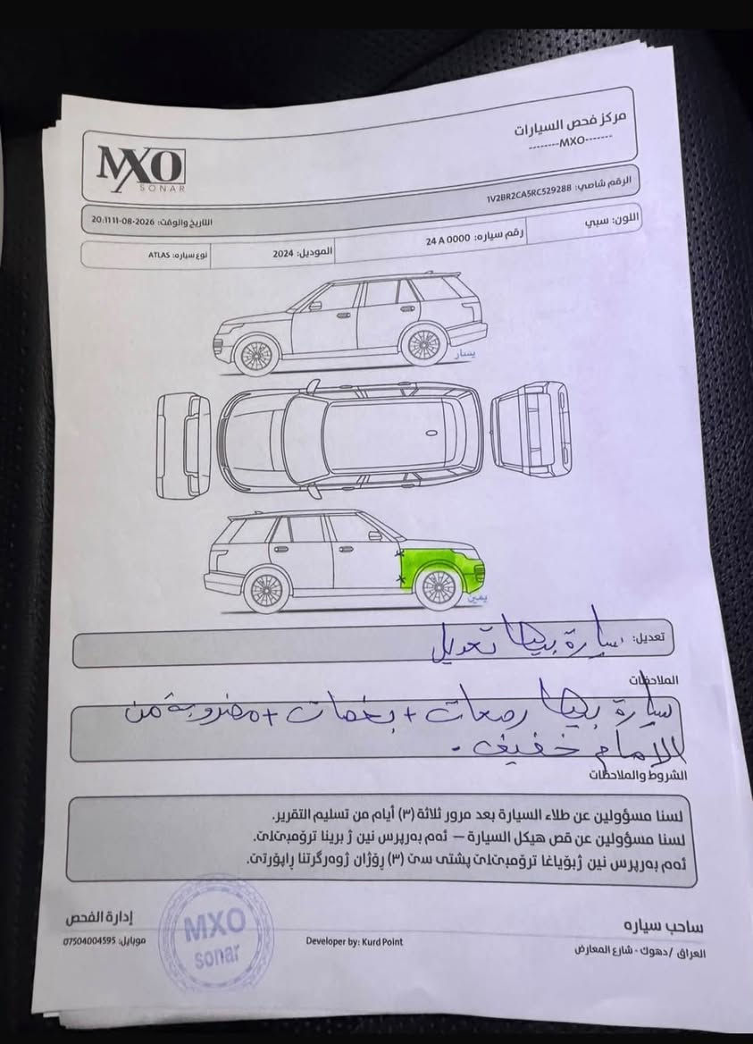 اطلس موديل 24 فول نضيفه كلش مكان موصل رقم اربيل ضررها فقط جملغ ماشيه 35 ميل *********** سعرها 3 شدات
