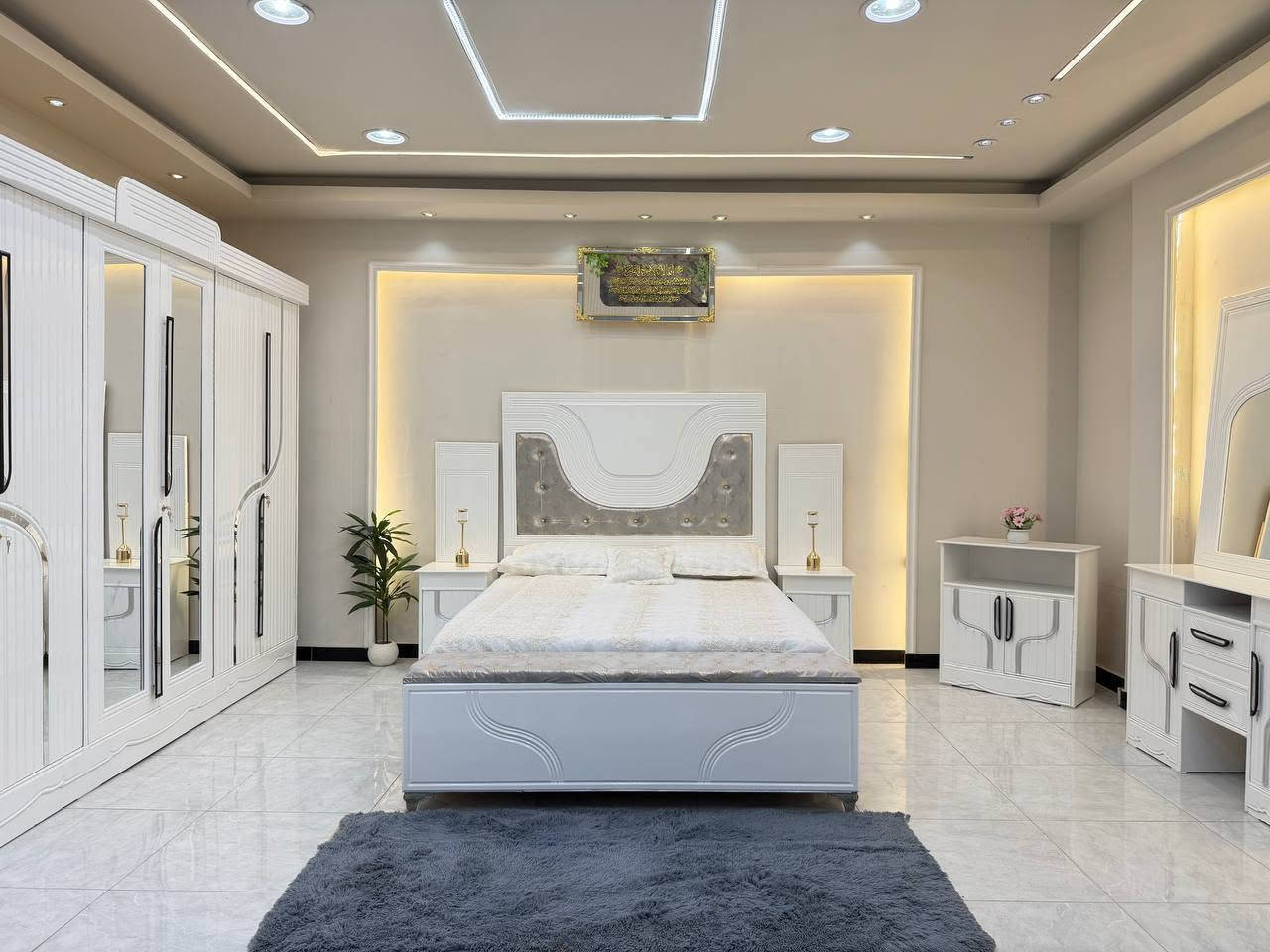 غرف نجاره عراقية • ٨ قطع • سرير ٢٠٠×١٦٠