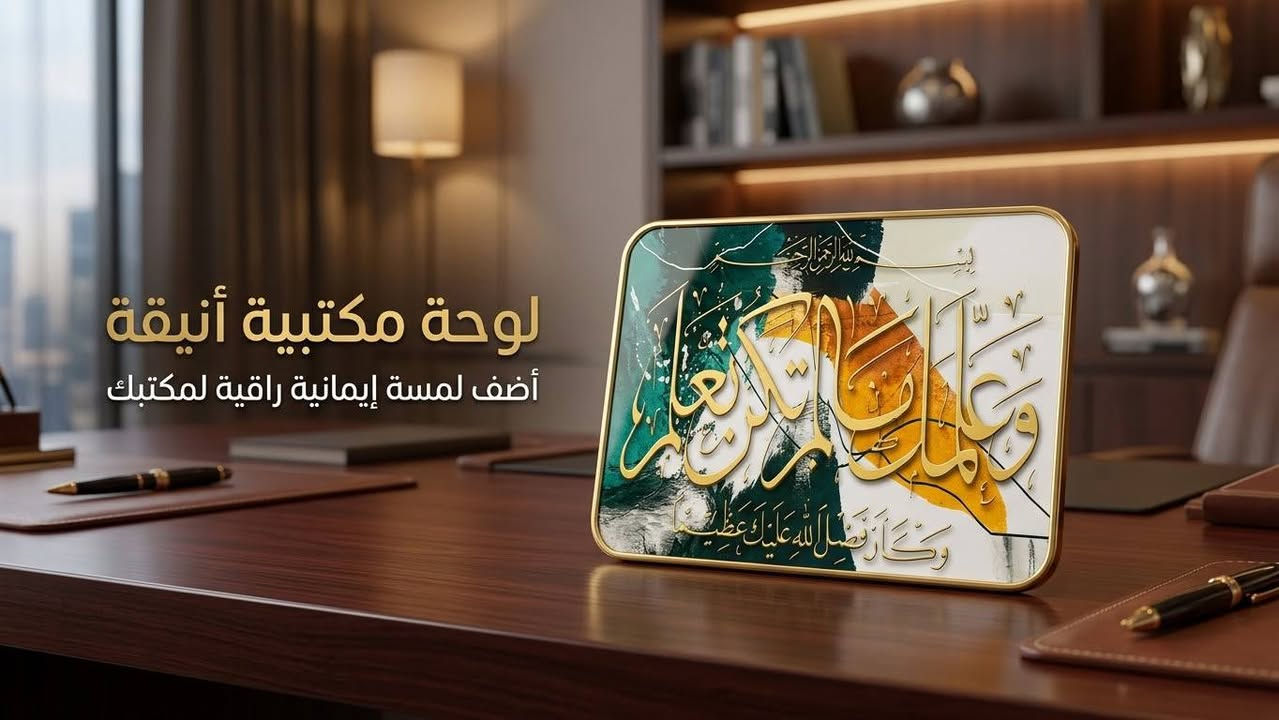 أكواب إيمانية • طقم صواني فاخر • لوحة مكتبية فاخرة