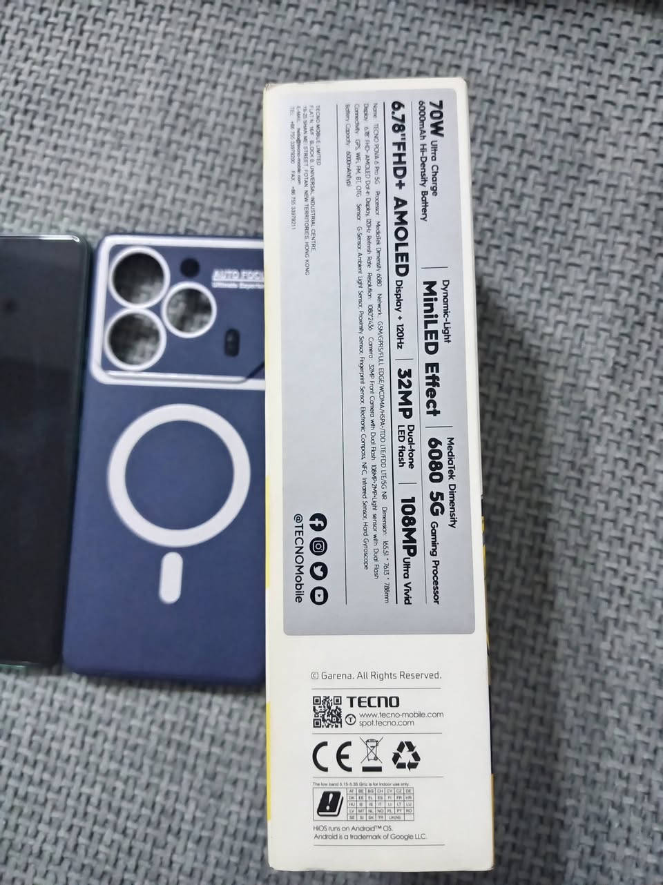 .
جهاز تكنو pova 6 pro 5G جهاز وضع شركه ما مفتوح مال بيت استخدام قليل ذاكره 256 رام 12+8 ما واصل مصلح خلاص شخط مابي ويا فقط كارتونه يشحن لاسلكي فول مواصفات كامره 108 والاماميه 32 
مكان موصل الايسر
السعر 250 بي مجال شي قليل 
***********
***********

نص مكتوب في الصور:
- هاتي
- HIOS
- 15.1.2
- استنادًا إلى Android
- التحقق من التحديثات
- اسم الجهاز
- TECNO POVA 6 Pro 5G
- التخزين
- ٢٣,٦٢ غ.ب / ٢٥٦ غ.ب
- الطراز
- TECNO LI9
- وحدة المعالجة المركزية
- Dimensity 6080
- RAM
- 12.00 GB+6.00 GB
- الكاميرا الخلفية
- 108M DUAL Camera
- الكاميرا الأمامية
- 32M
- البطارية
- 6000mAh
- الشاشة
- 1080x2436