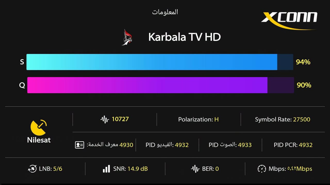 ✅تنصيب صحن الستلايت  وإضافة وبرمجة كافة أنواع الستلايت ☑
*********** واتساب 
*********** واتساب 
✅تقوية الإشارة الصحن بحث القنوات 
 ☑تنصيب جميع انواع الأقمار  وبرمجة جميع انوع لستلايت
✅للتواصل خاص متوفر واتساب على الرقم
أرقام الهاتف   كربلاء حي المعلمين
📞 ***********
      ***********

نص مكتوب في الصور:
- تنصيب ستلايت في كربلاء *********** واتساب *********** واتساب
- المعلومات Xconn Karbala TV HD S 94% Q 90% 10727 Polarization: H Symbol Rate: 27500 Nilesat معرف الخدمة: 4930 PID الفيديو: 4932 PID الصوت: 4933 PID PCR: 4932 LNB: 5/6 SNR: 14.9 dB BER: 0 Mbps: ٥,٤٢Mbps