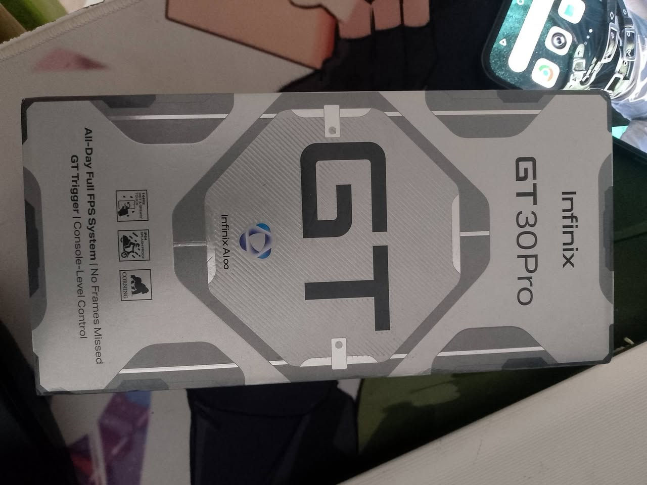infinix gt 30 pro
ملك البوبجي مواصفاته معروفة 120 فريم يشغل
بدون ملحقاتة فقط كارتون وياه
سعرة 365 وبيه مجال قليل
مكاني محافظة ميسان وعندي توصيل

نص مكتوب في الصور:
- ١٣:١٩ هَاتِفِي FOR GT XOS 16.3.0 اِلتَحَقَ مِنَ التَّحْدِيثَاتِ اسْمُ الجِهَاز Infinix GT 30 Pro التَّخْزِين ٢٩,٤٣ غ.ب / ٢٥٦ غ.ب الطَّرَاز Infinix X6873 وَحْدَةُ المُعَالَجَةِ المَرْكَزِيَّةِ Dimensity 8350 Ultimate RAM ١٢,٠٠ غ.ب+٦,٠٠ غ.ب الكَامِيرَا الخَلْفِيَّةِ 108M+8M الكَامِيرَا الأَمَامِيَّةِ 13M البِطَارِيَّةِ 5500mAh