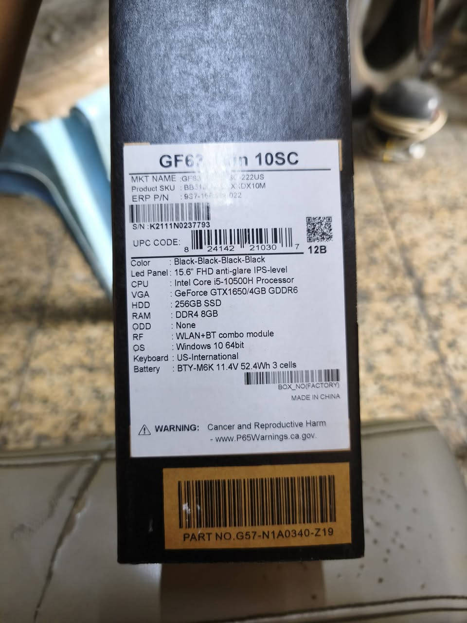 لابتوب MSI GF63 THIN 10SC
⚜️ المواصفات:
⚜️ المعالج: Core i5 — الجيل العاشر — فئة H (10500H)
⚜️ الرام: 8 كيكا DDR4
⚜️ الهارد: 256 كيكا SSD M.2
هارد ثاني 1000g hdd
⚜️ كرت شاشة خارجي: NVIDIA GeForce GTX 1650 Max-Q
⚜️ حجم الشاشة: 15.6″ — دقّة FHD (1920×1080)
بغداد حي الجهاد توصيل ماعندي سعرها 585 الف ***********
