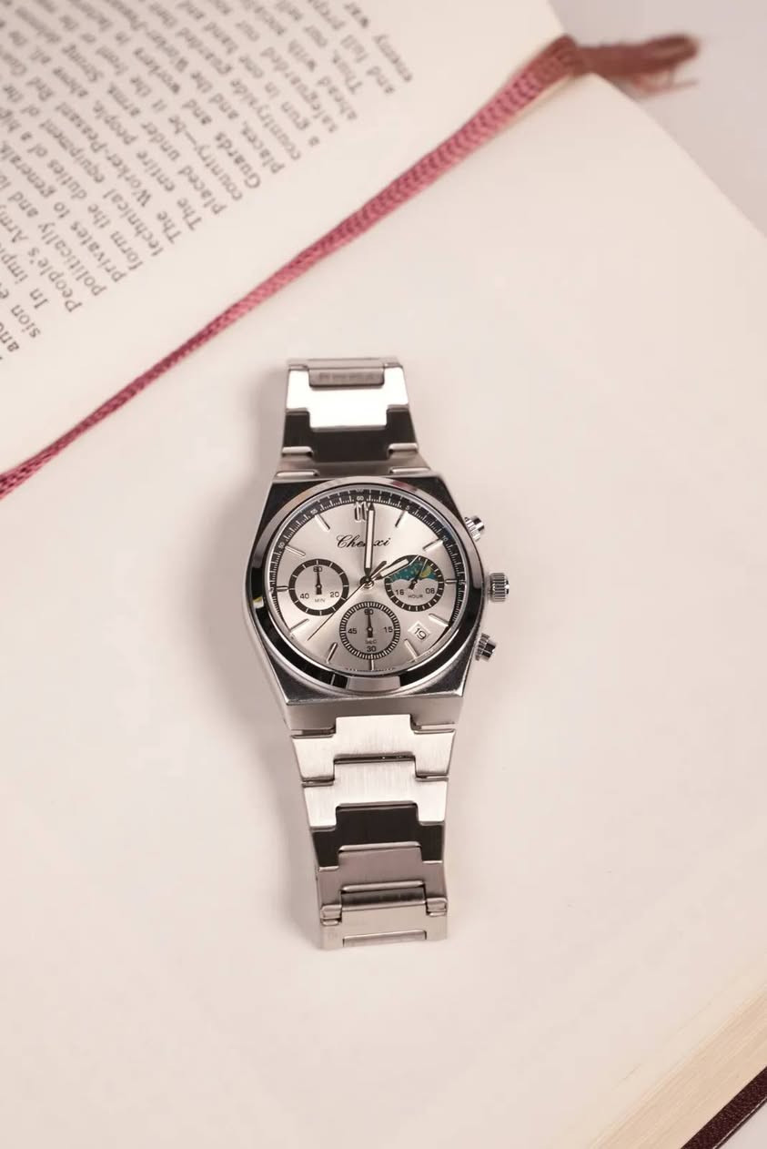 ⌚ ساعة CHENXI – فضي × أبيض ✨
💎 فخامة وأناقة بسعر مميز!

🔹 الموديل: CHENXI CX-922 🔹 كرونوغراف متعدد الوظائف 🔹 Moon Phase 🌙 🔹 عرض التاريخ وعقارب مضيئة 🔹 سوار ستيل مقاوم للصدأ 🔹 زجاج Hardlex 🔹 مقاومة ماء 3ATM 💧

💰 السعر: 35,000 د.ع 🔥 والسعر قابل للتفاوض!

📲 للطلب والاستفسار عبر الواتساب: ***********

🚚 توصيل متوفر لجميع المحافظات

🛍️ ميزو ستور | تميزك غير
