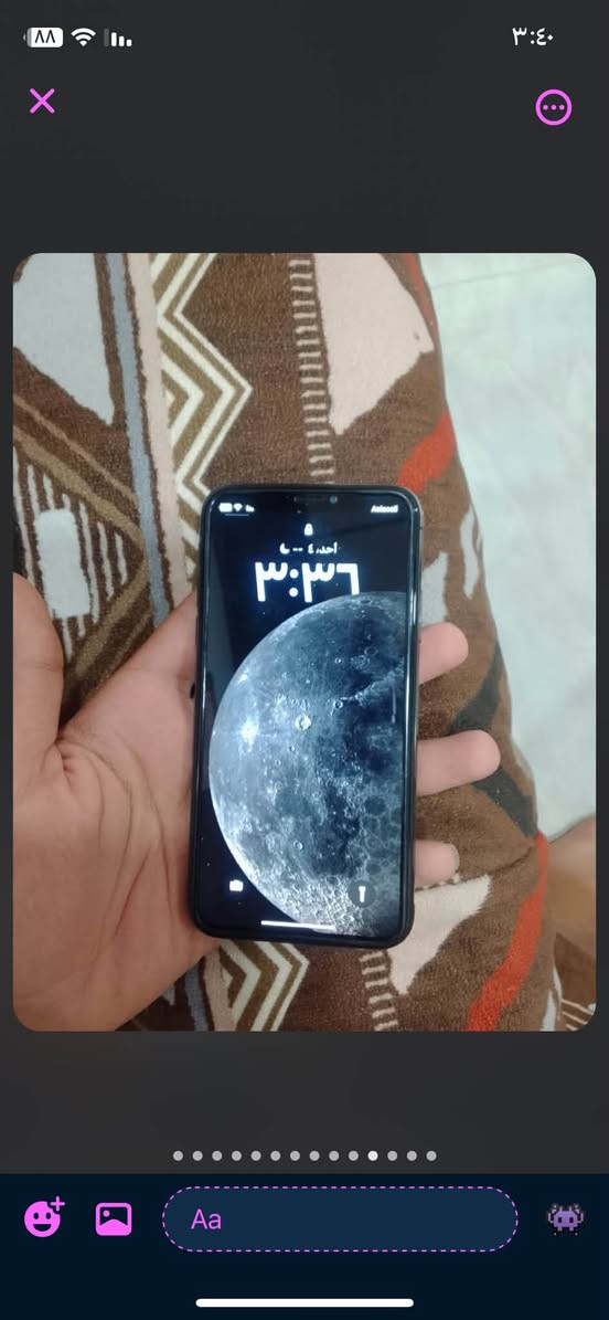 ‏iPhone X عادي الذاكرة 64 البطارية 77 الجهاز مدى الشاشة ‏فطر بسيط وضحى والجهاز كل شيء ما ‏مبدل ‏السعر 100 وبي مجال ***********￼￼

نص مكتوب في الصور:
- ٣:٣٦ عام حول الشبكة Asiacell الأغاني . الفيديوهات ٥٠ الصور ١٠٠ التطبيقات ١١ السعة ٦٤ غ.ب. متوفر ٤٠,٣٢ غ.ب. شركة الاتصالات Asiacell 54.0 عنوان Wi-Fi F0:98:9D:7B:A0:81 Bluetooth F0:98:9D:7B:A0:82 IMEI 35 304209 214137 8 ICCID 8996405005227980407 البرنامج الثابت للمودم 6.01.02 SEID
- ٣:٣٧
- البطارية
- حالة البطارية والشحن
- رسالة مهمة حول البطارية
- حالة بطاريتك متدنية جدا. يمكن أن يبدل أحد مزودي خدمة Apple المعتمدمين البطارية لاستعادة الأداء والطاقة القصويين.
- المزيد عن خيارات الخدمة...
- الحد الأقصى للقدرة
- ٧٧%
- هذا قياس لقدرة البطارية مقارنة بقدرتها عندما كانت جديدة. قد تتسبب القدرة المنخفضة بتقليل ساعات الاستخدام بين عملية الشحن والأخرى.
- أقصى قدرة للأداء
- تدعم بطاريتك حاليا الأداء الطبيعي وقت الذروة.
- شحن البطارية المحسن
- للحد من استنزاف عمر البطارية، يتعلم الـ iPhone من عادات الشحن اليومية، بحيث ينتظر ولا يتجاوز ٨٠% حتى يحين موعد حاجتك إلى استخدامه.