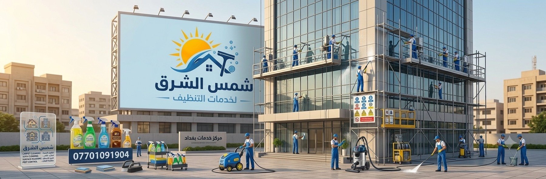 ✨ شركة شمس الشرق للتنظيف ✨

هل تبحث عن نظافة احترافية وجودة يمكنك الوثوق بها؟
مع شركة شمس الشرق للتنظيف نقدم لك خدمات تنظيف متكاملة بأعلى معايير الجودة والدقة، لنمنح منزلك أو مكتبك بيئة نظيفة وصحية.

🧼 خدماتنا تشمل:
✅ تنظيف المنازل والشقق
✅ تنظيف المكاتب والشركات
✅ تنظيف الفلل والمجمعات السكنية
✅ تنظيف ما بعد البناء والتشطيبات
✅ تنظيف السجاد والكنب بأحدث المعدات

💯 فريق عمل محترف، أسعار مناسبة، والتزام بالمواعيد.

📞 تواصل معنا اليوم واحصل على خدمة تنظيف تليق بك، لأن راحتك تبدأ من المكان النظيف.

شركة شمس الشرق للتنظيف
🌟 نظافة تدوم… وثقة تستحقها.