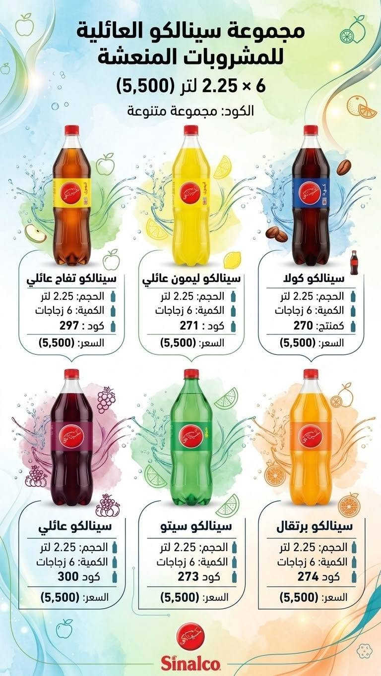 سينالكو • جملة ومفرق • عبوات ٢٥٠مل ٧٥٠مل