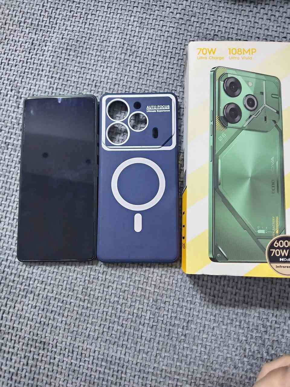 .
جهاز تكنو pova 6 pro 5G جهاز وضع شركه ما مفتوح مال بيت استخدام قليل ذاكره 256 رام 12+8 ما واصل مصلح خلاص شخط مابي ويا فقط كارتونه يشحن لاسلكي فول مواصفات كامره 108 والاماميه 32 
مكان موصل الايسر
السعر 250 بي مجال شي قليل 
***********
***********

نص مكتوب في الصور:
- هاتي
- HIOS
- 15.1.2
- استنادًا إلى Android
- التحقق من التحديثات
- اسم الجهاز
- TECNO POVA 6 Pro 5G
- التخزين
- ٢٣,٦٢ غ.ب / ٢٥٦ غ.ب
- الطراز
- TECNO LI9
- وحدة المعالجة المركزية
- Dimensity 6080
- RAM
- 12.00 GB+6.00 GB
- الكاميرا الخلفية
- 108M DUAL Camera
- الكاميرا الأمامية
- 32M
- البطارية
- 6000mAh
- الشاشة
- 1080x2436