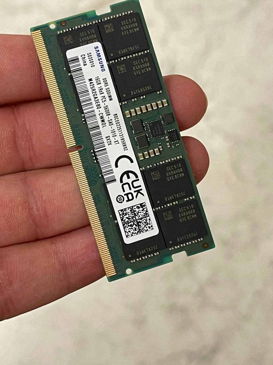 رام samsung
16G DDR5 5600
للبيع  بغداد دورة يوجد توصيل 
للبيع ب300الف 
رام مال لابتوب
