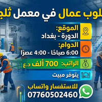 عمال معمل ثلج • الدورة • مبيت متوفر