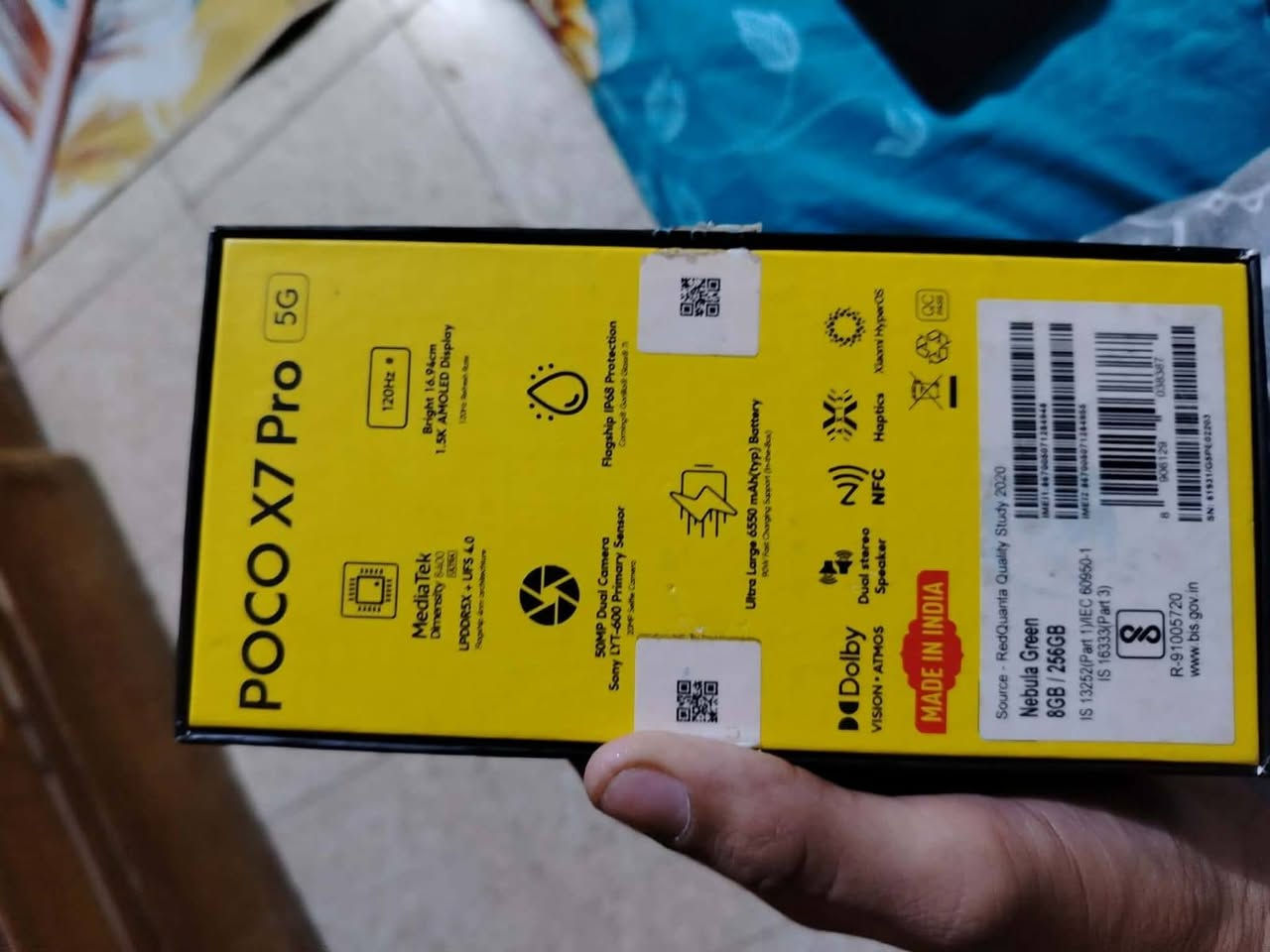السلام عليكم
بوكو x7pro نسخة ال5g ذاكره 256 بطاريه 97 نضافه 99 جهاز استخدام شهر واحد فقط كامل ملحقات زلغ مابي سعر 375 وبي مجال قليل مكاني العمارات الجديده قرب مسبح العماره الكبير شراي خاص او اتصال *********** ***********
