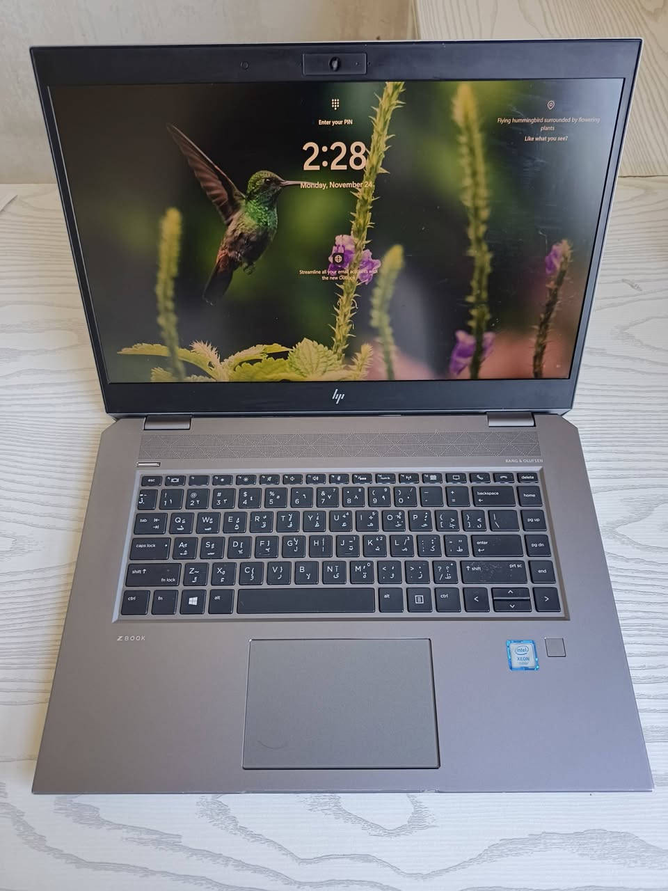 HP ZPOOK G5 student
Intel(R) Xeon(R) E-2176M CPU @ 2.70GHz (2.71 GHz
Ram 16 GB DDR4  Speed: 2667 MT/s
Storage  256 GB SSD 
Graphics Card

Installed   NVIDIA Quadro P1000   4 GB 
Windos 11 pro 
عنوان واسط كوت 
سعر ٥٥٠ الف 
***********
