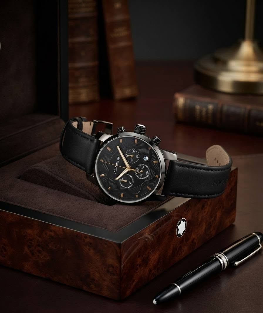 #facebook
#ساعة_رجاليه
​‏⌚️ الأناقة ليست مجرد مظهر.. بل أسلوب حياة!
​لكل من يقدر القيمة الحقيقية للوقت، لن تجد أجمل من تشكيلة ساعات Montblanc الفريدة لتكتمل بها إطلالتك.
​✨ مميزات التشكيلة:
​تصميم كلاسيكي فاخر يجمع بين ألوان الأسود، الذهبي، والبني الأنيق.
​مينا متقن بتفاصيل هادئة وتصاميم مموجة تضفي لمسة فنية.
​حزام جلدي فاخر يمنحك الراحة والفخامة المطلوبة. 
للحجز تفضل خاص أو واتساب ***********
