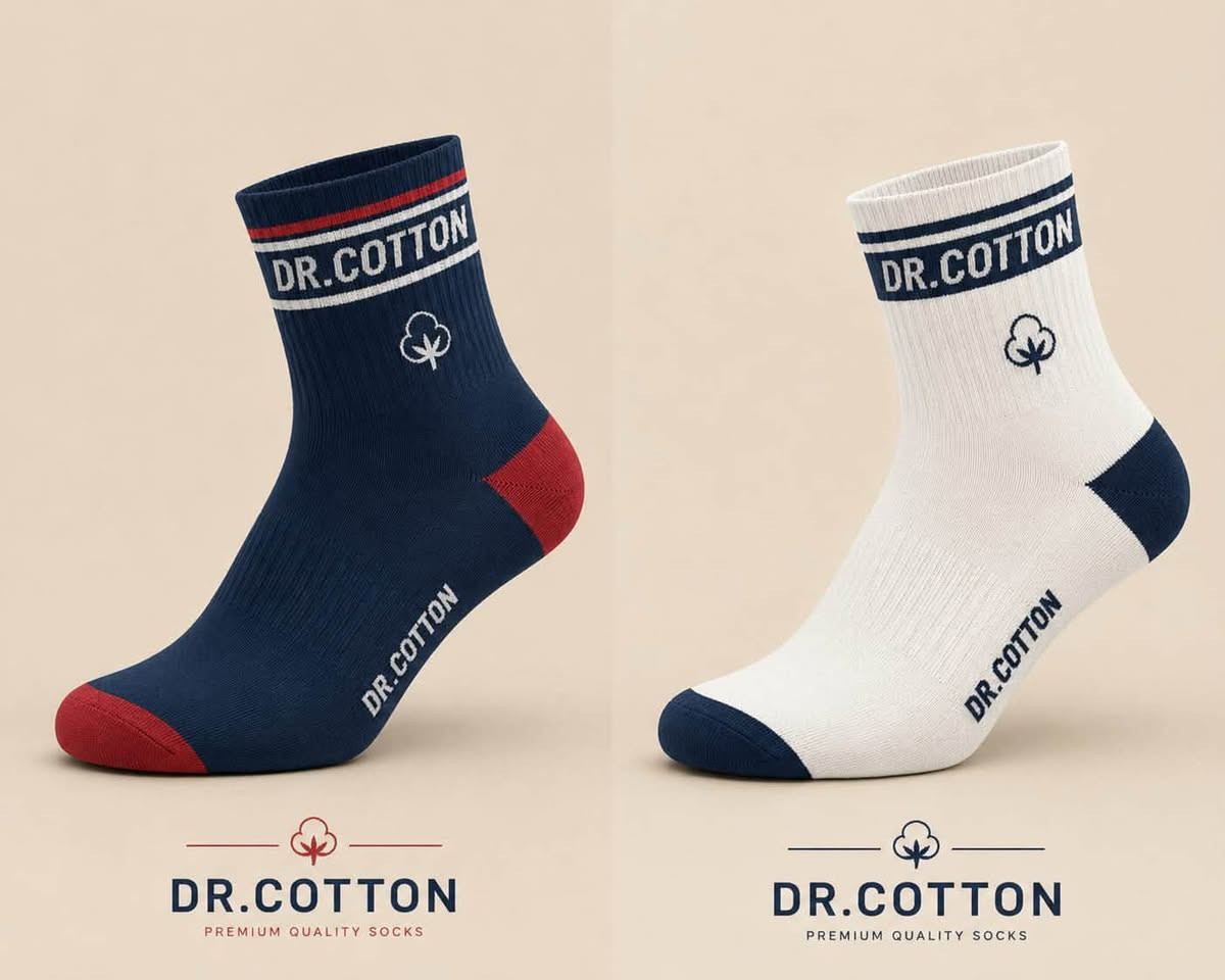شغل جديد نشاءالله بسم دكتور فطن 
خانقين حمودي دبي ***********
@أبرز المعجبين

نص مكتوب في الصور:
- DR.COTTON
- PREMIUM QUALITY SOCKS