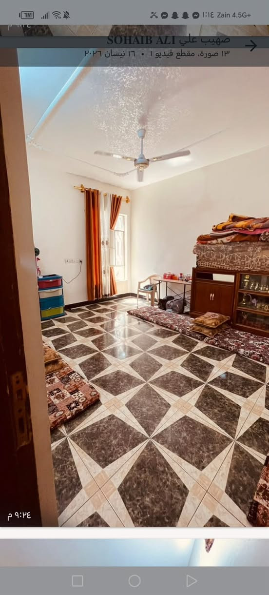 سلام عليكم بيت للبيع مساحتة 300متر يتكون من غرفتين وهول وصالة وكليدور ومطبخ وحمام مرقم بابلدية خدمات كاملة مكانة الخالدية حي معلمين قرب مستشفى الرشيد سعرة 1005 وبي مجال اللي يريد يراسلني @

نص مكتوب في الصور:
- ١:١٠ Zain 4.5G+ صهيب علي SOHAIB ALI ١٣ صورة، مقطع فيديو • ١٦ نيسان ٢٠٢٦ ٩:٢٤ م ٩:٢٤ م
- ١:١٤ Zain 4.5G+ SOHAIB ALI صهيب علي ١٣ صورة، مقطع فيديو ا • ١٦ نيسان ٢٠٢٦ ٩:٢٤ م ٩:٢٤ م
- صهيب علي SOHAIB ALI
- ١٣ صورة، مقطع فيديو ١ • ١٦ نيسان ٢٠٢٦
- ٩:٢٤ م
- ١٣ صورة، مقطع فيديو - ١٦ نيسان، ٢٠٢٦
- ١٣ صورة، مقطع فيديو | ١٦ نيسان، ٣:٢٦ م
- ١٣ صورة، مقطع فيديو، ١٢ نيسان ٢٠٢٤
- أنت أمس، ٩:١٩ م رد
