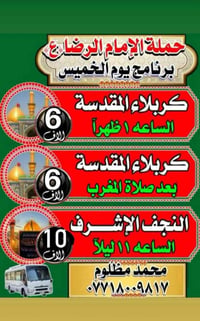 حملة الإمام الرضا • كربلاء المقدسة • النجف الأشرف