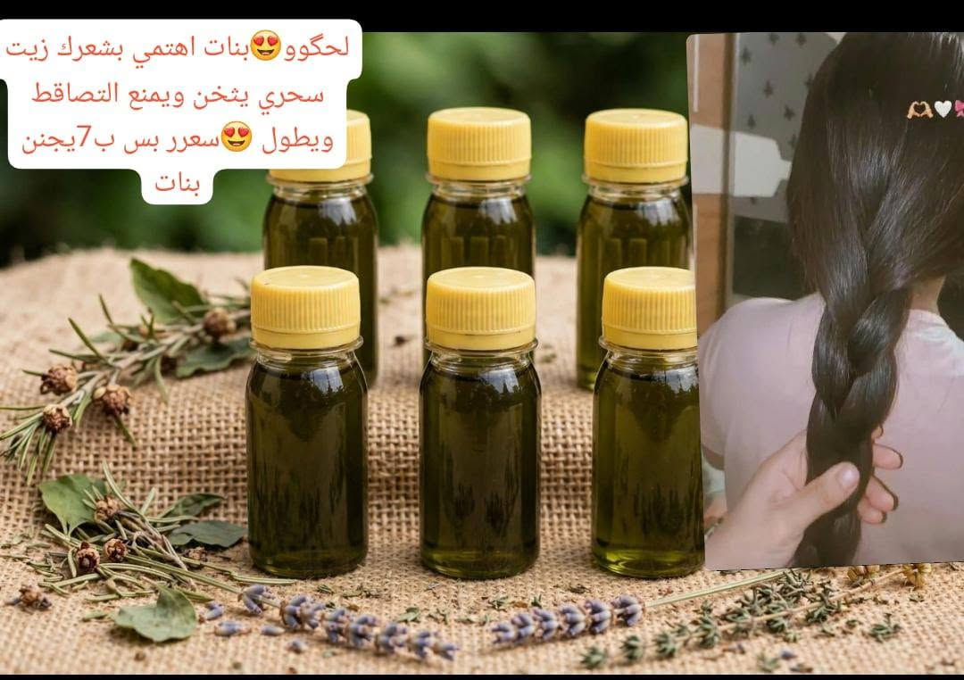 بنات زيت شعر سحري خلال 3ايام تبين النتيجه 😍بس ب7 ألف لحگوو ع العرض متكون من 10 انواع الاستفسار واتساب ***********

نص مكتوب في الصور:
- لحگوو بنات اهتمي بشعرك زيت سحري يثخن ويمنع التصاقط ويطول سعرر بس ب 7 يجنن بنات متكون من 10 انواع الزيوت
- لحگووو😍بنات اهتمي بشعرك زيت سحري يثخن ويمنع التساطق ويطول 😍 سعرر بس ب 7 يجنن بنات