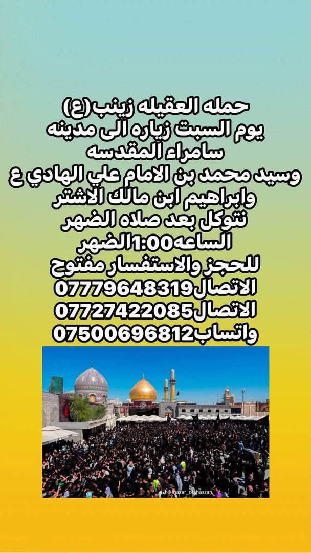 حملة العقيلة زينب • زيارة النجف • زيارة سامراء