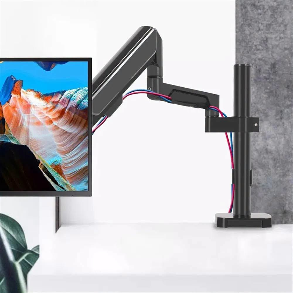 حامل شاشة أحادي ذو ذراع هيدروليكي (Gas Spring Desk Mount) من شركة HEYMIX (الموديل K100). يُستخدم لتثبيت شاشة كمبيوتر واحدة على المكتب لتوفير المساحة وتحسين وضعية الرقبة والنظر أثناء العمل أو الألعاب

توافق حجم الشاشات: يدعم الشاشات التي يتراوح حجمها بين 13 إلى 32 بوصة
خيارات التثبيت على المكتب: يأتي مع خيارين للتثبيت؛ إما عبر الملقط الجانبي (C-Clamp) على حافة الطاولة، أو التثبيت النافذ (Grommet) عبر فتحة في المكتب

لحركة والمرونة: يتيح الذراع الهيدروليكي رفع وخفض الشاشة بسلاسة، مع إمكانية إمالتها للأعلى والأسفل (Tilt)، تدويرها يمينًا ويسارًا (Swivel)، أو لفها بـ 360 درجة للوضع الطولي أو العرضي

للطلب مراسلتنا على الواتساب 
***********

