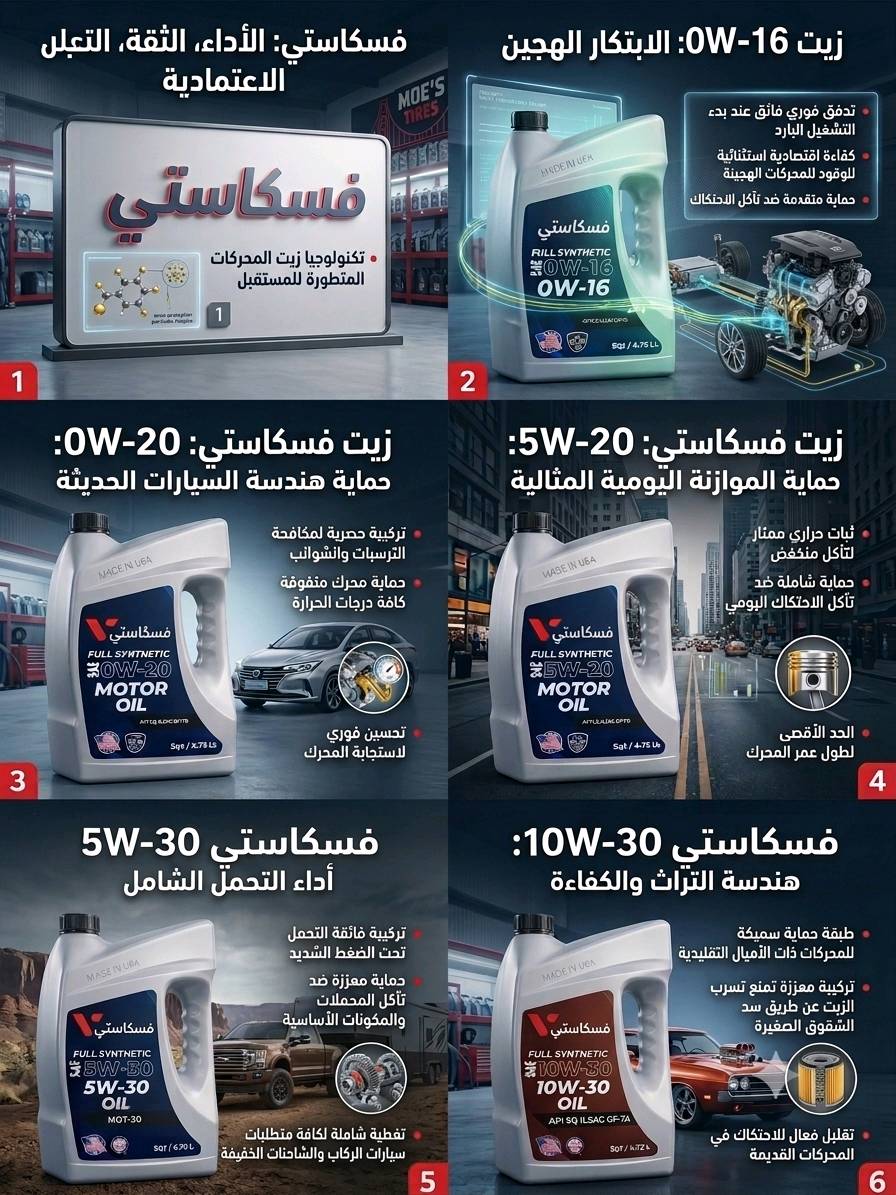 السلام عليكم
متوفر جملة ومفرد
زيوت سيارات من شركة فسكاستي الامريكية ذو جودة فائقة من الدرجة الاولى 🇺🇸
للتواصل مع مركز المبيعات 
*********** / ***********
او راسلنة على صفحة الرسمية للمبيعات
https://www.facebook.com/share/14nKxTpyUj5/
ممكن تذكرون موقعكم بالضبط وين بالعراق حتى الزبون يعرف منين يستلم؟: 
الكرادة 
شنو الأحجام والأسعار المتوفرة لكل نوع زيت، وهل أكو سعر خاص للجملة أو حسب الكمية؟: 
متوفر جميع الانواع باحجام 5L و 1L والاسعار حسب الكمية والنوعية الذي يطلبها الزبون مع خصومات وهدايا
هالزيوت مناسبة لأي سيارات/موديلات بالتحديد، لو لكل السيارات اللي تمشي على نفس المواصفة؟: 
كل زيت مخصص لسيارات معينه باعلى درجات الاداء
أكو توصيل داخل بغداد وباقي المحافظات لو الاستلام فقط من المعرض/المخزن؟: 
يتوفر توصيل لجميع الانحاء العراق
المنتج أصلي ومختوم؟ وإذا أكو ضمان/فحص أو إمكانية إرسال صور للعبوة والباركود قبل الشراء، متوفرة لو لا؟: 
المنتج اصلي امريكي 100% 🇺🇸
 مع امكانيه فحص وتجربة المنتج وفق الشروط المتفق عليها مع الزبون 