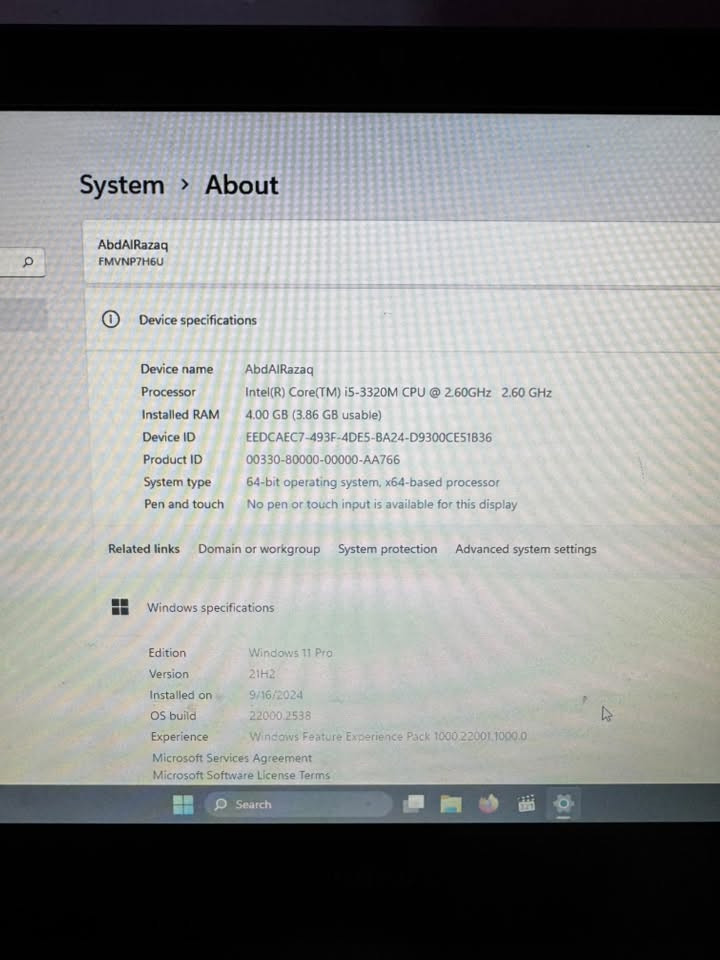 للبيع لابتوب ياباني 

بمواصفات متوسطة إلى بسيطة

💻 المواصفات:
• المعالج: Intel Core i5-3320M ⚡
• الرام: 4GB
• النظام: Windows 11 Pro 64-bit
• شاشة واضحة وأداء ممتاز للاستخدام اليومي

مناسب للدراسة، الأوفيس، الإنترنت، المحاضرات والبرامج الخفيفة الفقط

السعر 60 الف فقط 

المكان شهربان حي المعلمين 

الرقم : ***********
