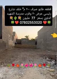 طابو صرف • ٢٠٠م٢ • الهاشمية حي الامير