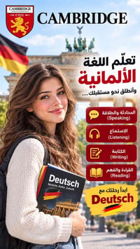 ٤🇩🇪🔥 عرض خاص لتعلّم اللغة الألمانية بخصم 50%! 🔥🇩🇪 هل تحلم بالدراسة أو ...