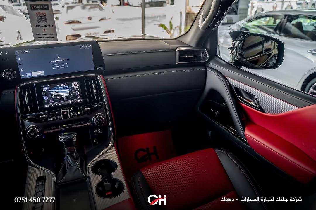 Lexus LX600 F Sport F1

السنة: 2024
الممشى: 29,000 كم
الحالة: ضمان شركة SAS
الموقع: دهوك

المحرك ونظام الدفع:

* محرك V6 سعة 3.4 لتر Twin-Turbo
* القوة: 409 حصان
* العزم: 650 نيوتن متر
* ناقل حركة أوتوماتيك 10 سرعات
* نظام دفع 4WD

المواصفات:

* فئة F Sport F1
* شاشة وسطية كبيرة
* شاشة معلومات للسائق
* Apple CarPlay + Android Auto
* كاميرات 360°
* حساسات أمامية وخلفية
* رادار أمامي
* مقاعد جلد رياضية
* مقاعد أمامية كهربائية مع ذاكرة
* تدفئة وتبريد المقاعد
* فتحة سقف بانوراما
* نظام صوت Mark Levinson
* دخول وتشغيل ذكي
* إضاءة داخلية Ambient Lighting
* Head-Up Display
* أنظمة أمان ومساعدة السائق
* مصابيح LED
* جنوط F Sport

📞 ***********
شركة جلنك وليد صبري – دهوك

#Chalank_cars_duhok

نص مكتوب في الصور:
- *********** CH شركة چلنك لتجارة السيارات - دهوك
- *********** شركة چلنك لتجارة السيارات - دهوك