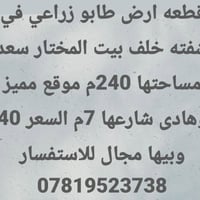 طابو زراعي • شفته خلف بيت المختار • ٢٤٠م