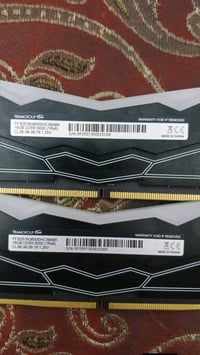 سيت رامات DDR5 32GB (16x2) T-Force  المواصفات : 6000 MT/s Cl38 Voltage...
