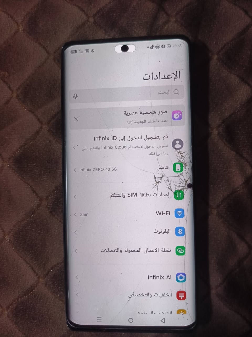 انفنكس زيرو 40 • ٥١٢ جيجا • شاشة مكسورة
