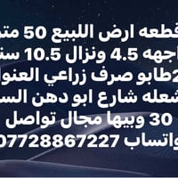 لا توجد تفاصيل  نص مكتوب في الصور: - قطعه ارض للبيع 50 متر واجهه 4.5 و...