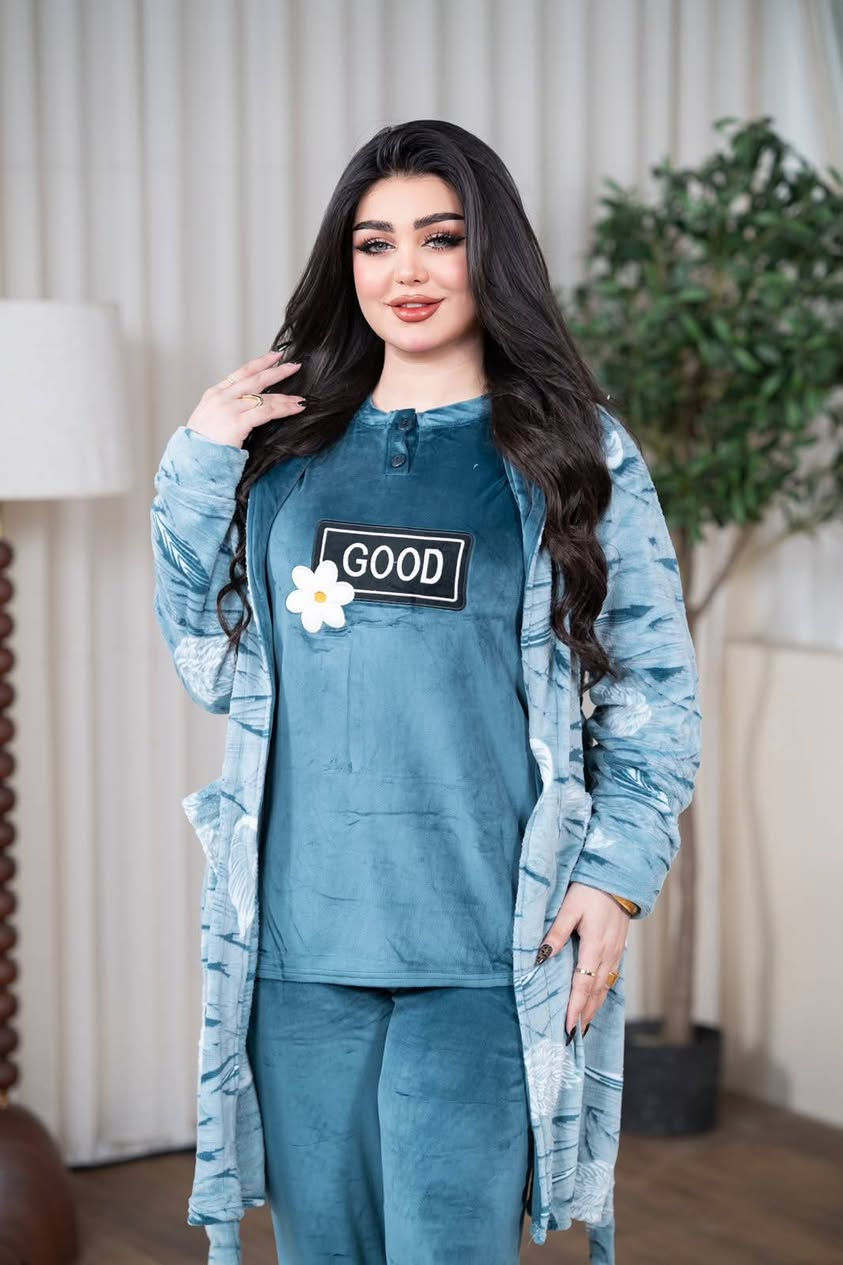 بجامة شتائي • مخمل سوفت • مقاس L-3XL
