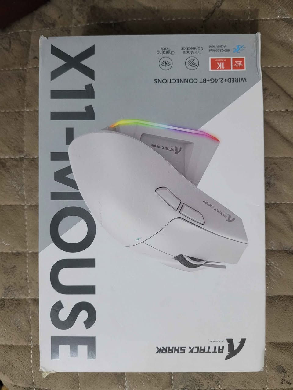 ماوس اتاك شارك X11

السعر 30 الف

***********
بغداد الحميدية بغداد, العراق

نص مكتوب في الصور:
- LIGHTER FASTER MORE PRECISE ATTACK SHARK USED PC PARTS ATTACK SHARK X11 WIRELESS GAMING MOUSE SMOOTH CONTROL EVERY MOVE 2.4GHz / BT / WIRED TRI-MODE CONNECTION ULTRA LIGHTWEIGHT ≈ 62g PAW3311 PIXART SENSOR (UP TO 24000 DPI) LONG BATTERY LIFE UP TO 70 HOURS HUANO SWITCHES (80 MILLION CLICKS) WIRELESS FREEDOM BUILT FOR GAMERS ELY PC USED • TESTED • TRUSTED AVAILABLE COLORS