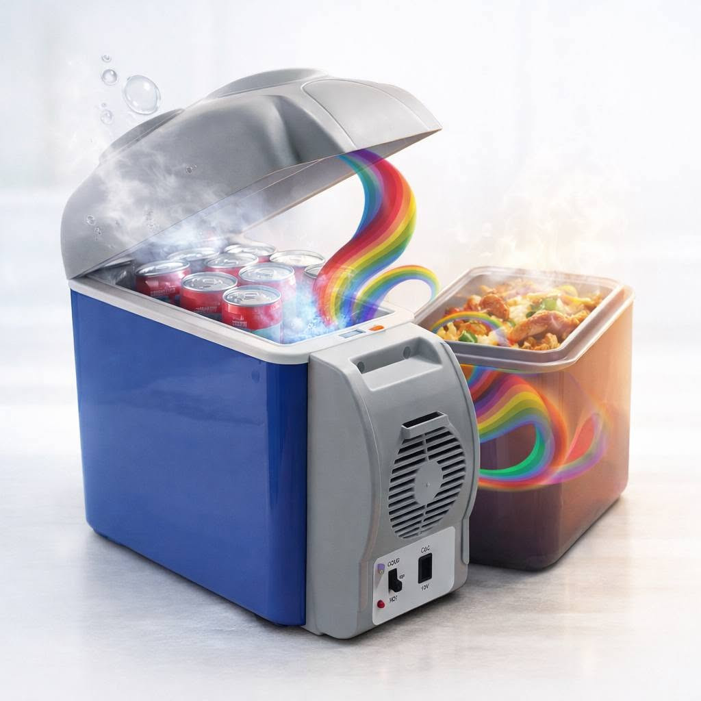 وصل كمية من ثلاجة سيارة محمولة 7.5 لتر للتبريد والتسخين – Portable Electronic Car Refrigerator

ثلاجة سيارة إلكترونية محمولة بسعة 7.5 لتر مصممة للاستخدام أثناء السفر والرحلات، تعمل عبر مقبس ولاعة السيارة DC 12V وتوفر وظيفتين: تبريد المشروبات أو تسخين الطعام حسب الحاجة.

• وظيفة تبريد وتسخين
يمكن تشغيلها على وضع COLD للتبريد أو HOT للتسخين عبر المفتاح المخصص.

• تعمل على كهرباء السيارة 12V
يتم توصيلها مباشرة بمقبس ولاعة السيارة باستخدام القابس المرفق.

• مؤشرات ضوئية للحالة
يظهر ضوء أخضر عند التبريد وضوء أحمر عند التسخين لمعرفة وضع التشغيل.

• تصميم محمول وخفيف
خفيف الوزن وسهل الحمل ومناسب للاستخدام أثناء السفر والتنقل.

• استخدامات متعددة أثناء الرحلات
مناسب للرحلات، التخييم، السفر بالسيارة، لسائقي التاكسي، الصيد، وحفظ بعض المنتجات مثل المشروبات أو الحليب أو مستحضرات التجميل.

• تقنية تبريد شبه موصل (Semiconductor)
مذكور في الدليل أنه يعمل بتقنية أشباه الموصلات بدون ضاغط أو غاز تبريد.

• نوع المنتج: ثلاجة سيارة إلكترونية محمولة
• السعة: 7.5 لتر
• الوظائف: تبريد / تسخين
• مصدر الطاقة: DC 12V
• طريقة التشغيل: مقبس ولاعة السيارة
• مؤشرات التشغيل:
 • ضوء أخضر للتبريد
 • ضوء أحمر للتسخين
• تقنية التشغيل: Semiconductor (بدون كمبروسر)
• الاستخدام: داخل السيارة أثناء التشغيل

سعر 45 الف مع توصيل 
#يوجد لدينا توصيل 🚛 على كافة المحافظات العراق 🇮🇶 
#الحجز واتساب ***********

نص مكتوب في الصور:
- COLD HOT