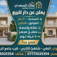 لا توجد تفاصيل  نص مكتوب في الصور: - مكتب ملاك السعدي للخدمات العقارية...