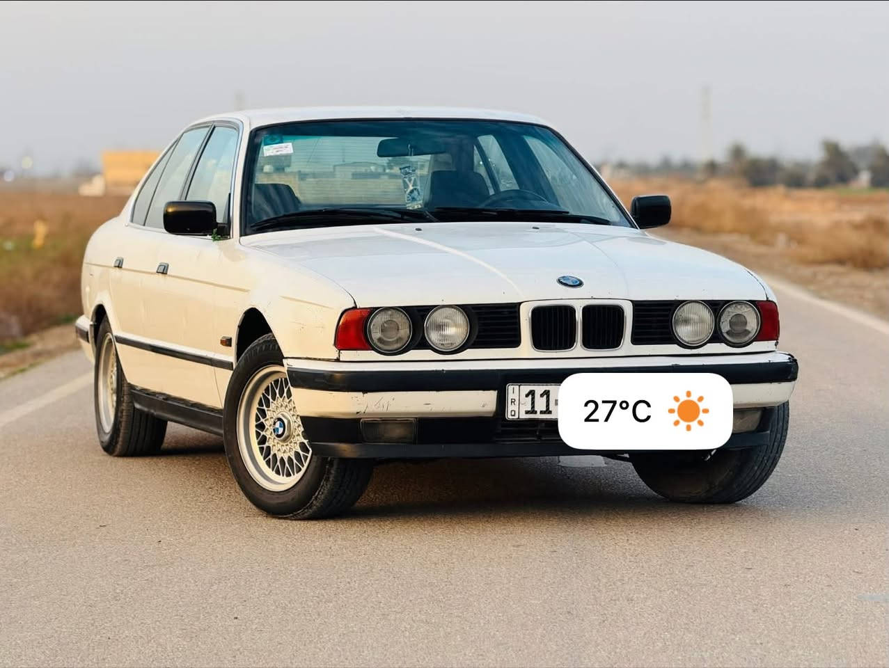 🚘 للبيع BMW 525 موديل 1990

🔹 النوع: BMW 525 مفتوح

🔹 الموديل: 1990

🔹 السيارة بلادية

🔹 الكير والمكينة وتبريد  خير من الله

🔹 السيارة نظيفة وما بيها غير صبغ بنيد  شويه أو جاملغ قطعه وحده 

🔹 السنوية باسمي ولغاية 2028

🔹 السعر: 45 $

📍 العنوان: بغداد

📞 للتواصل: ***********

نص مكتوب في الصور:
- 27°C