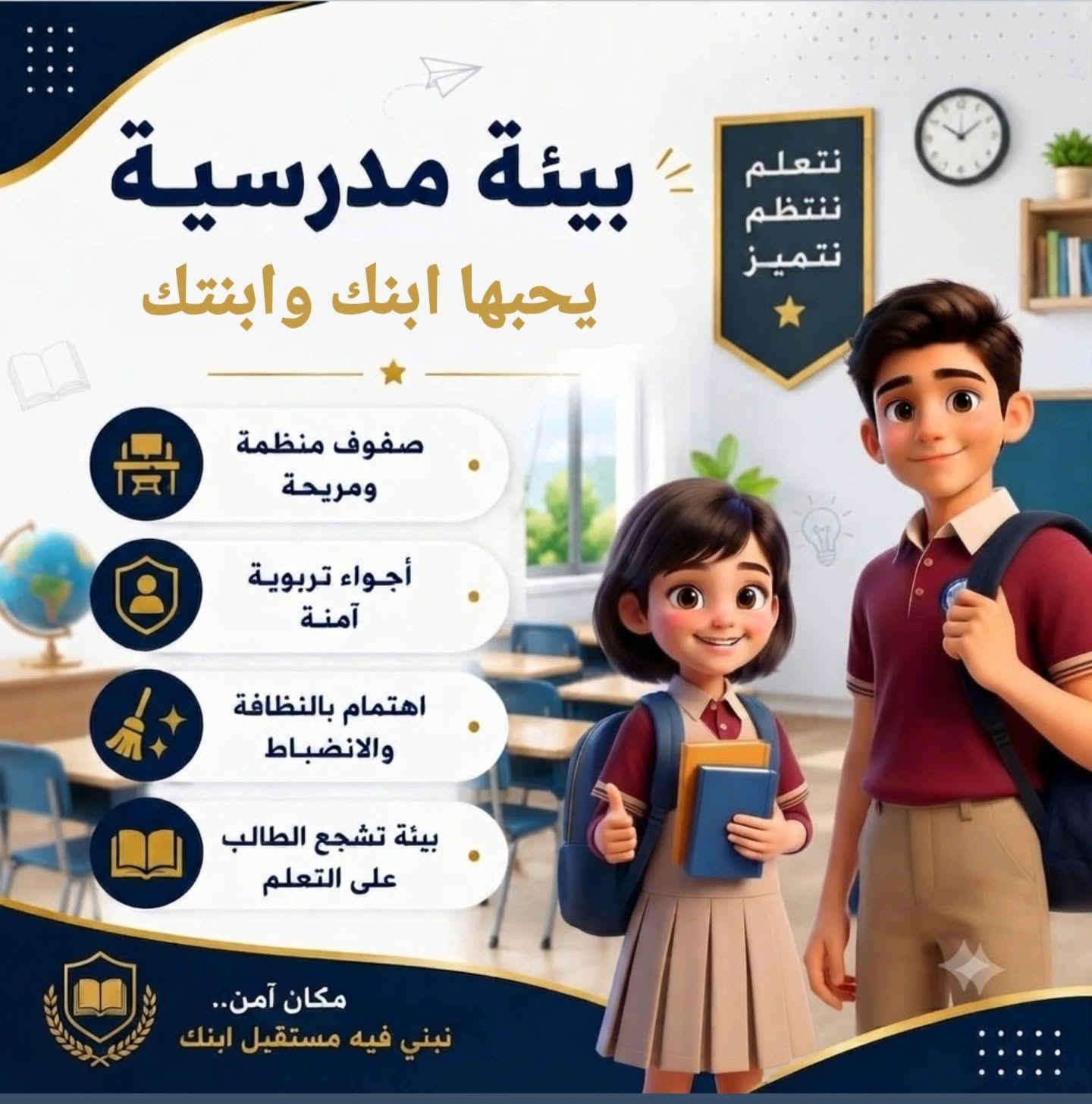 بناء المستقبل يبدأ من هنا! ✨
مدرسة الابتكار الأساسية الأهلية
ابتدائية مختلطة _ متوسطة بنات _ متوسطة بنين
العنوان: بغداد - الحرية _ السلام _ شارع 20 - مقابل أسواق ماما اشتريلي
رقم التواصل والاستفسار: 
*********** 
‎ 770 040 0803

​#مدرسة_الابتكار_الأساسية_الأهلية #تعليم_حديث #تنمية_قدرات_الطلاب #التعليم_الهادف #أنشطة_مدرسية #الزي_المدرسي #المديرية_العامة_لتربية_بغداد_الكرخ_الثالثة #تربية_الكرخ_الثالثة #إعلام_تربية_الكرخ_الثالثة #الكرخ_الثالثة
