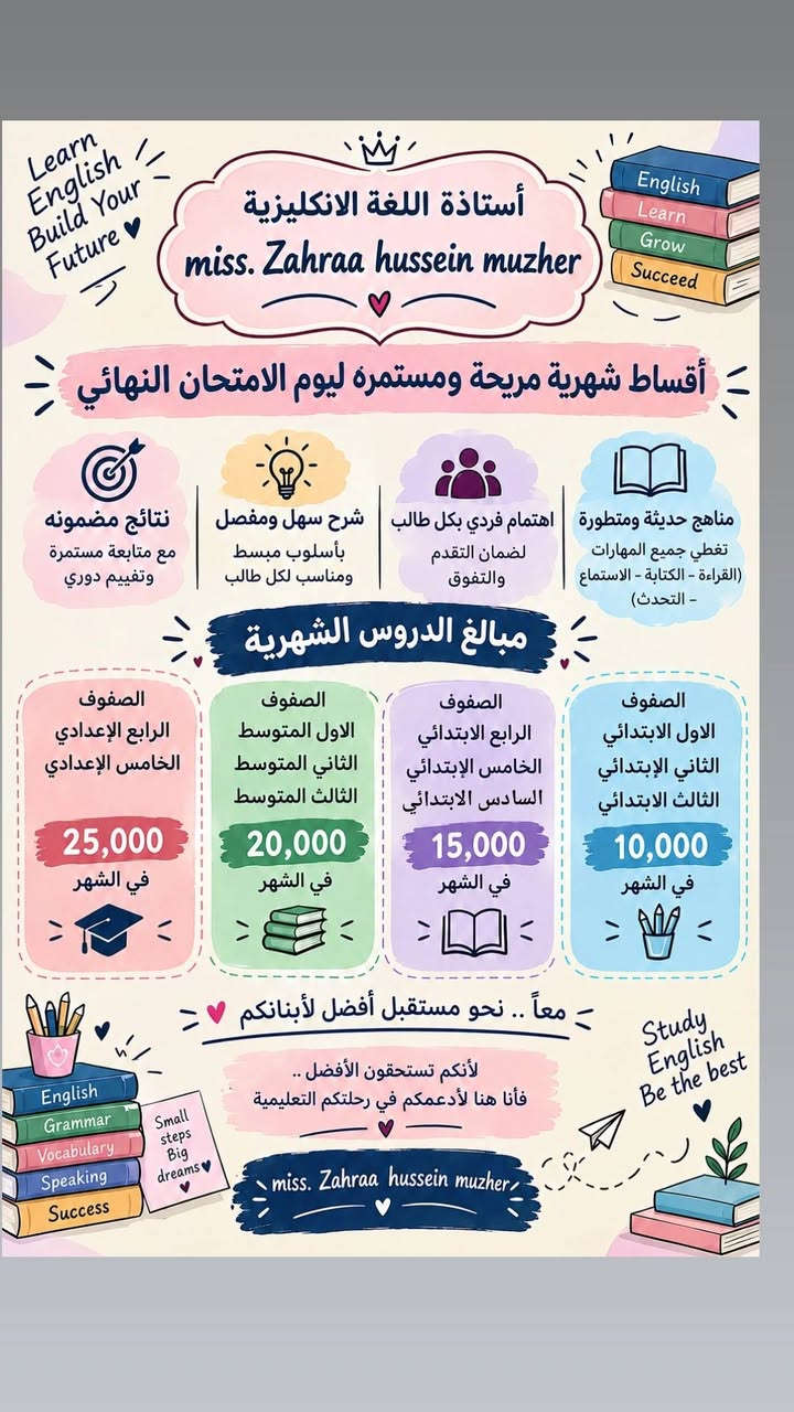 دورات انكليزي • زهراء حسين • الصويره