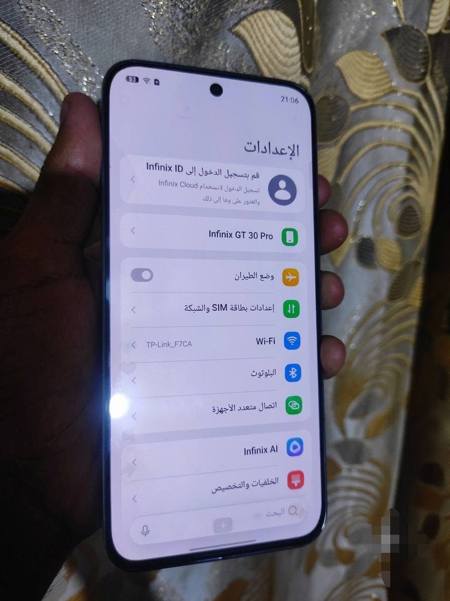 للبيع أو امراوس Infinix GT 30 Pro مكفول ✅

ذاكره 256 عشوائيه 12+12 فقط الشاشه طابعه طبع خفيف مال تيك توك بل اطراف تكدر اتشوفه بلصوره البيضه اذا اتحوله وضع داكن كله يروح وما أماثر ابد ولوضع كله طبيعي اما الباقي كله نضيف ومكفول مامفتوح  بدون ملحقات 👉 

السعر 275الف وبي مجال 
المكان: بغداد - ابو غريب  
للتواصل: واتساب / ***********  وعل خاص فقط
ملاحظة: ماعندي توصيل ❌

