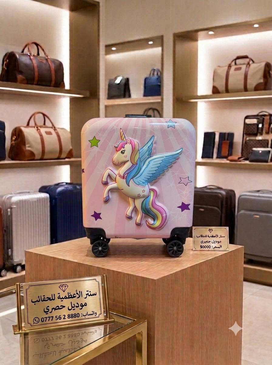 جنط سفر اطفال

نص مكتوب في الصور:
- سنتر الأعظمية للحقائب
- موديل حصري
- واتساب: ***********
- السعر: 30000
- لولو كاتي
- لوتي
- السعر: 50000
- رقم الواتساب:
- 0777 5 6 2 880