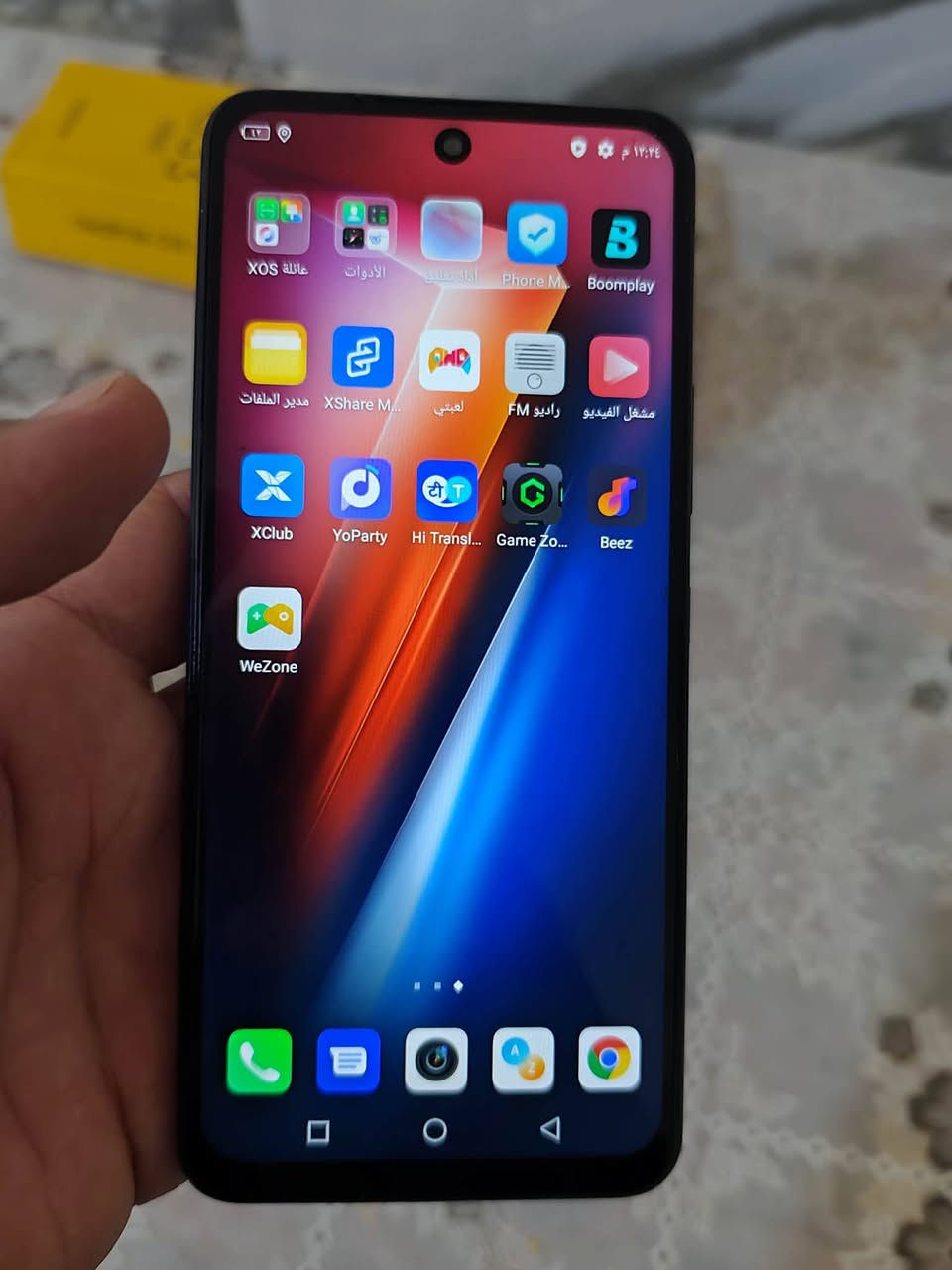 السلام عليكم 
انفنكس هوت11 s
ذاكره 128 رام 4 بطاريه 5000 ملي امبير
مراوس بايفون اي نوع راس براس 
العنده يعلق لو يراسلني واتساب فقط
***********

نص مكتوب في الصور:
- هاتفي Based on Android Dolphin v7.6.0 50M TRIPLE Camera 8M 128.00 GB 4.00 GB +2.00 GB Android 11 1080X2460 5000mAh Helio G88 بطاقة الضمان الإلكتروني اسم الجهاز Infinix HOT 11S الطراز Infinix X6812 إصدار Android 11 XOS v7.6.0 (OS7.6-R-P114-210622) رقم الإصدار X6812-H6912ABCGIJ-R-GL-230921V810