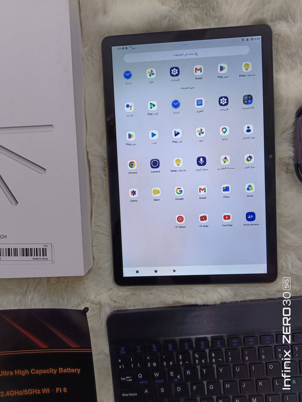 تاب ATMPC
حجم الشاشة11 بوصة (11-Inch)
نظام التشغيل أندرويد (Android) 15
الاتصال والتوصيل يدعم شبكات الواي فاي ثنائية النطاق 2.4GHz / 5GHz Wi-Fi 6
البطاريةسعة عالية جداً (Ultra High Capacity Battery)
الكاميراكاميرا خلفية مدعومة بالذكاء الاصطناعي (AI Camera) مع فلاش LED
السعر ١٦٠ الف
 واتساب ***********

