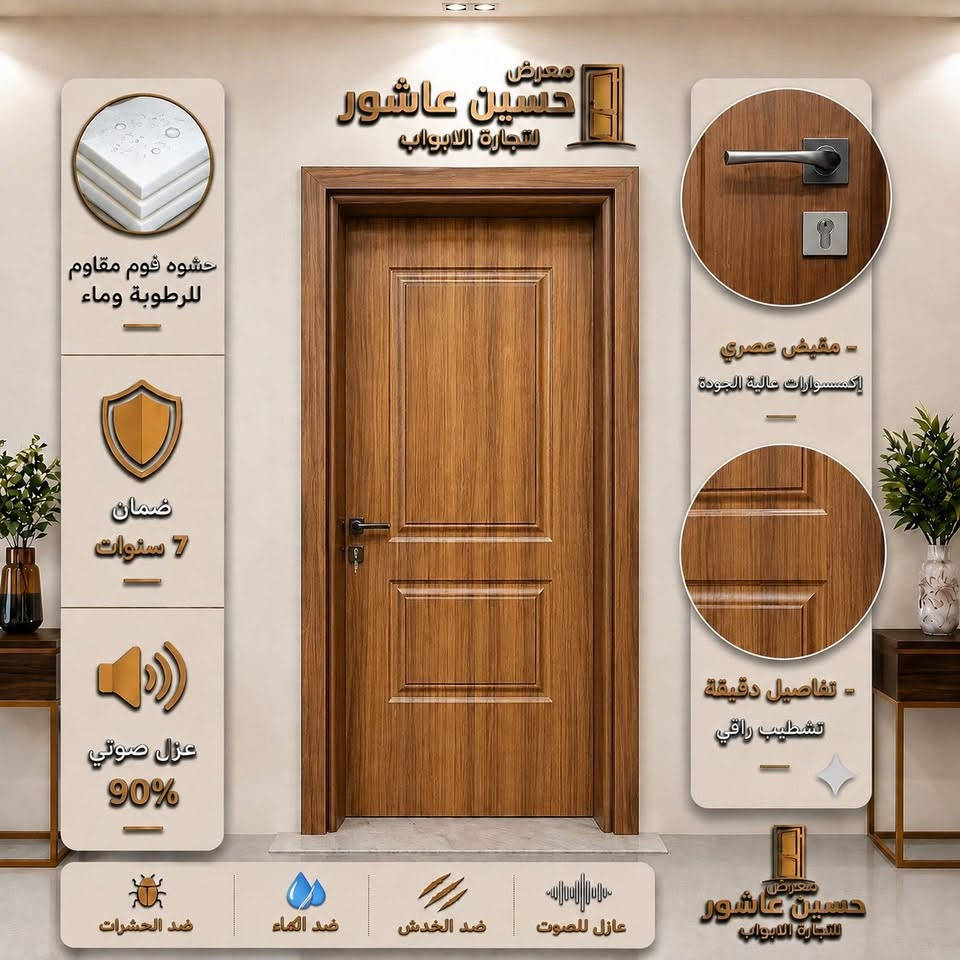 ✨ حسين عاشور— معرض الأول بالمواعيد والالتزام ✨
🚪 أبواب داخلية موديلات عصرية وجودة عالية
✅ ضمان 7 سنوات على الأبواب
✅ عازل للصوت 
✅ ضد الماء
✅ ضد الخدش
✅ ضد الرطوبة
🔐 كيلون ضمان 7 سنوات 
للاستفسار
***********
***********
زورونا في موقعنا : بغداد ــ التاجي ــ سبع البور
