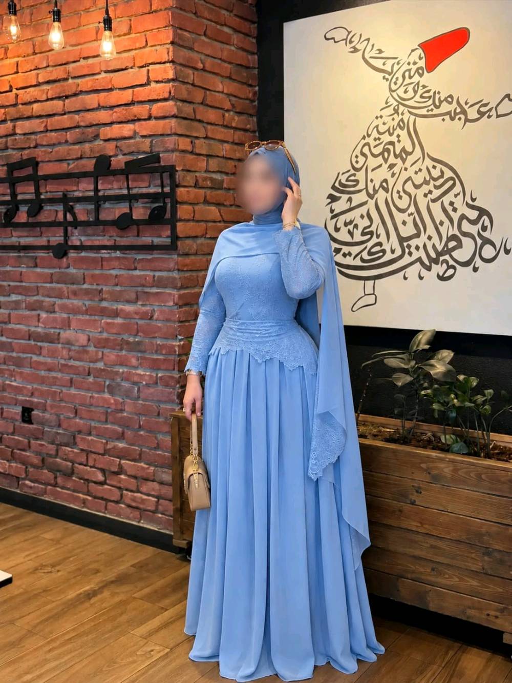 فستان وشاح • شيفون كيبور • مقاسات ٣٨-٤٨